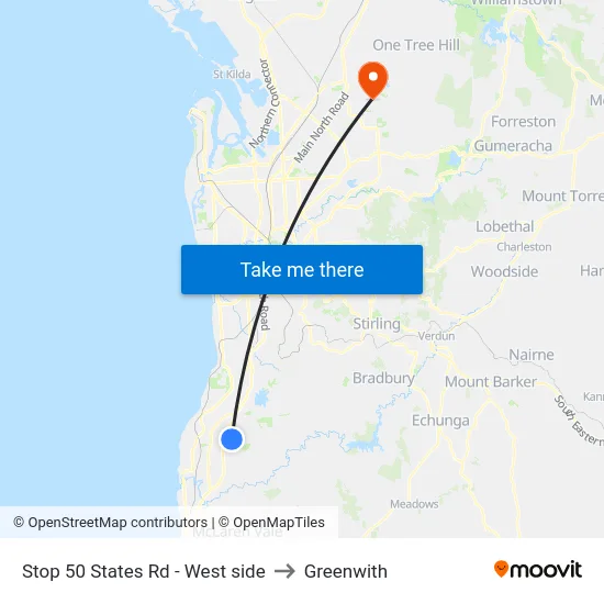 Stop 50 States Rd - West side to Greenwith map