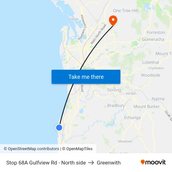 Stop 68A Gulfview Rd - North side to Greenwith map