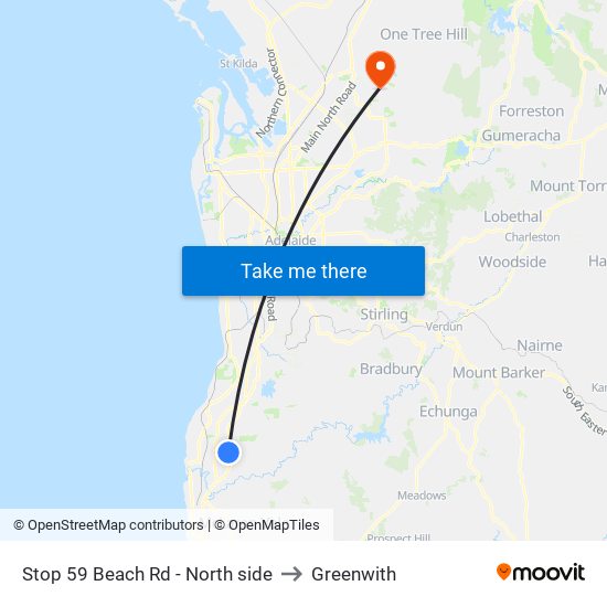 Stop 59 Beach Rd - North side to Greenwith map