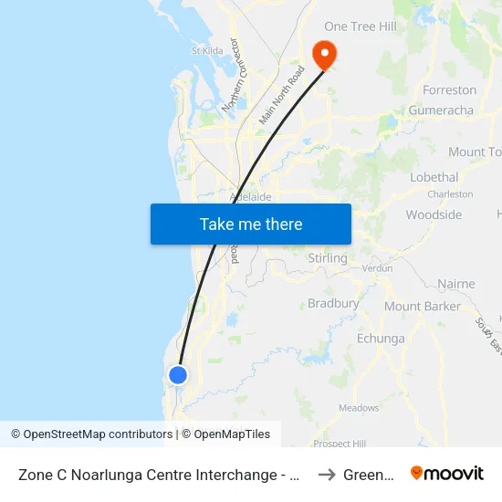 Zone C Noarlunga Centre Interchange - West side to Greenwith map
