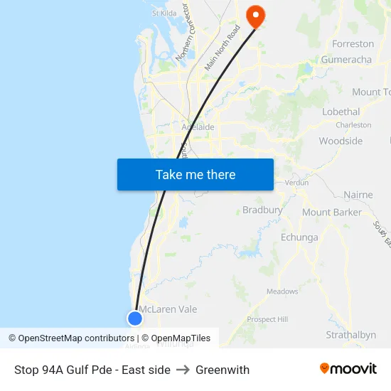 Stop 94A Gulf Pde - East side to Greenwith map