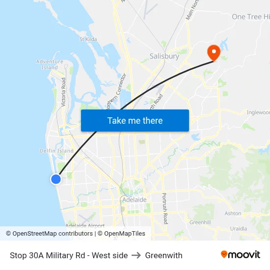 Stop 30A Military Rd - West side to Greenwith map