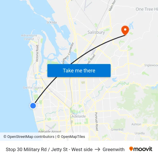 Stop 30 Military Rd / Jetty St - West side to Greenwith map