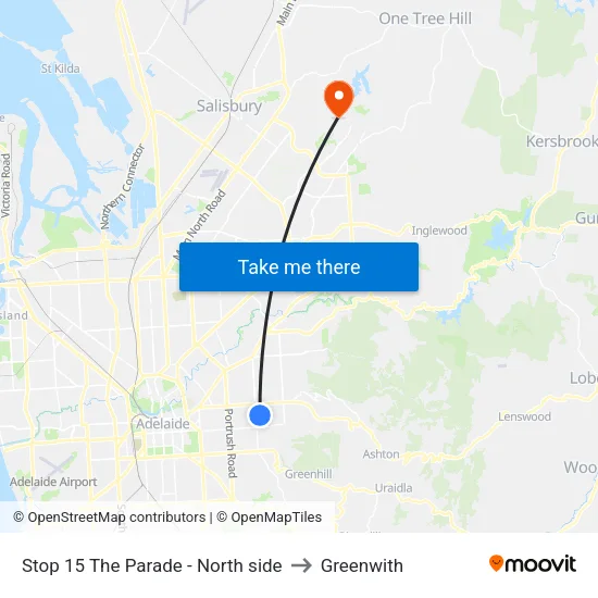 Stop 15 The Parade - North side to Greenwith map