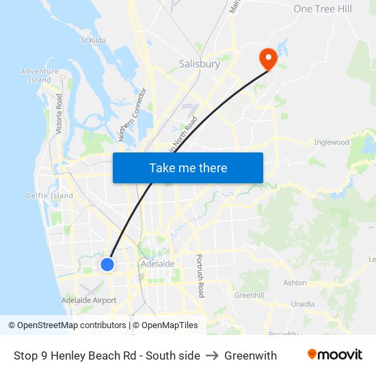 Stop 9 Henley Beach Rd - South side to Greenwith map