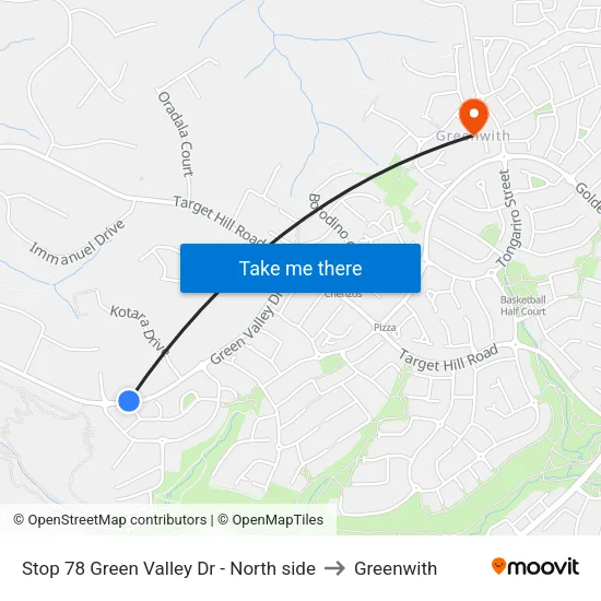 Stop 78 Green Valley Dr - North side to Greenwith map