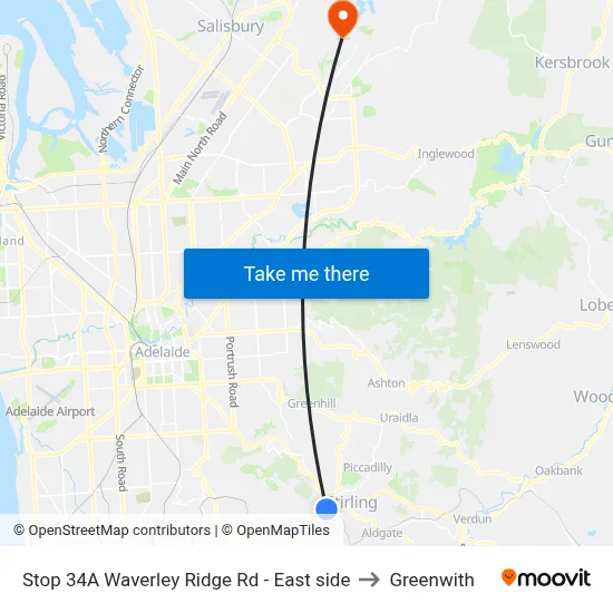 Stop 34A Waverley Ridge Rd - East side to Greenwith map
