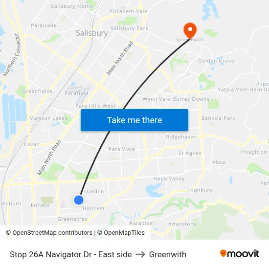 Stop 26A Navigator Dr - East side to Greenwith map