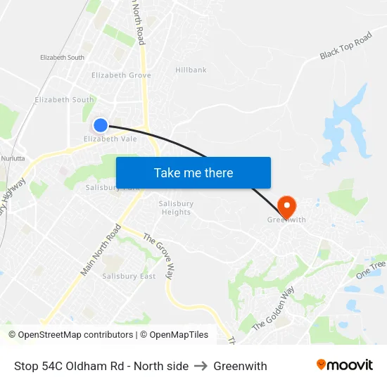 Stop 54C Oldham Rd - North side to Greenwith map