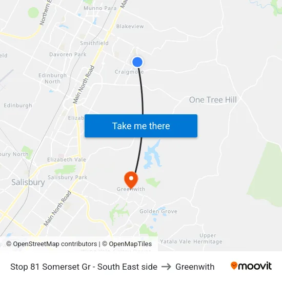 Stop 81 Somerset Gr - South East side to Greenwith map