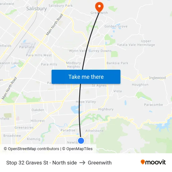 Stop 32 Graves St - North side to Greenwith map