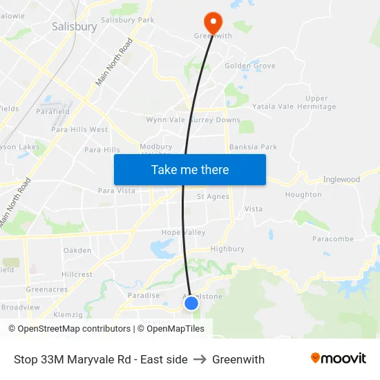 Stop 33M Maryvale Rd - East side to Greenwith map