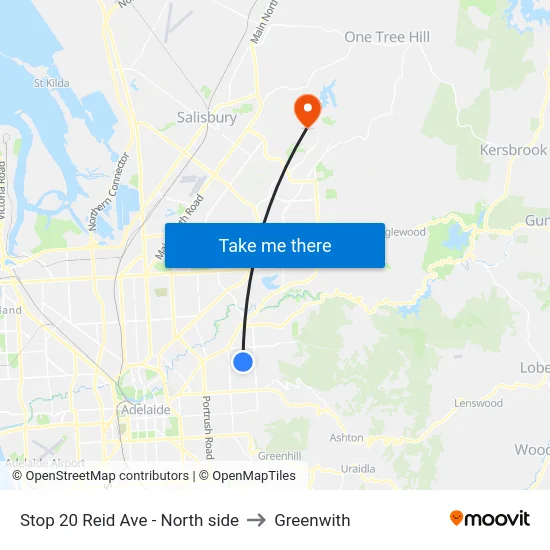 Stop 20 Reid Ave - North side to Greenwith map
