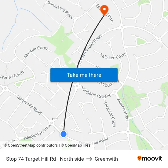 Stop 74 Target Hill Rd - North side to Greenwith map