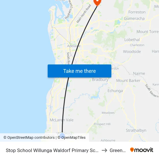 Stop School Willunga Waldorf Primary School Jay Dr to Greenwith map