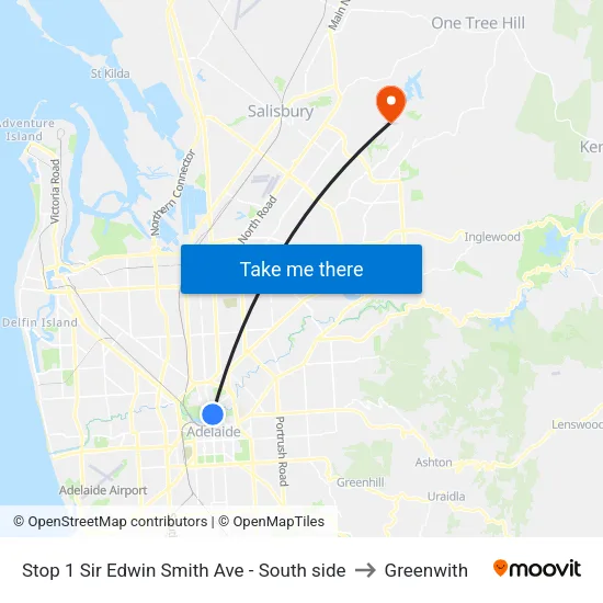 Stop 1 Sir Edwin Smith Ave - South side to Greenwith map