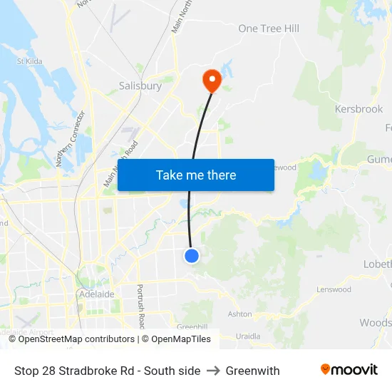 Stop 28 Stradbroke Rd - South side to Greenwith map