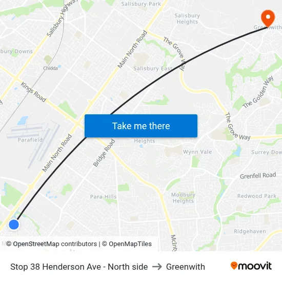 Stop 38 Henderson Ave - North side to Greenwith map