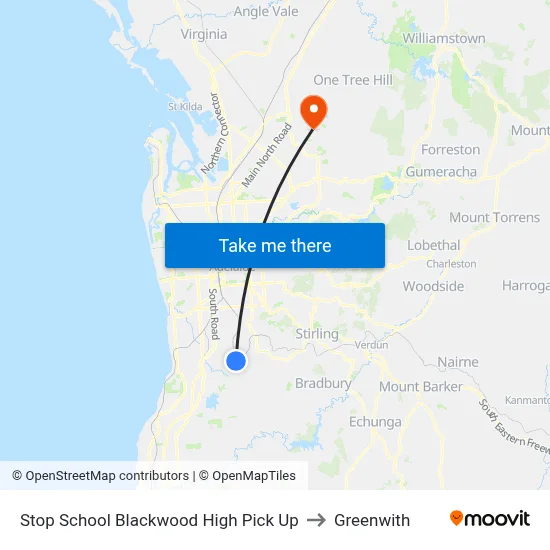 Stop School Blackwood High Pick Up to Greenwith map