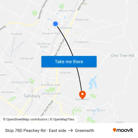 Stop 78D Peachey Rd - East side to Greenwith map