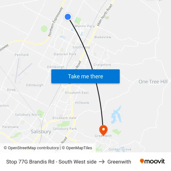 Stop 77G Brandis Rd - South West side to Greenwith map