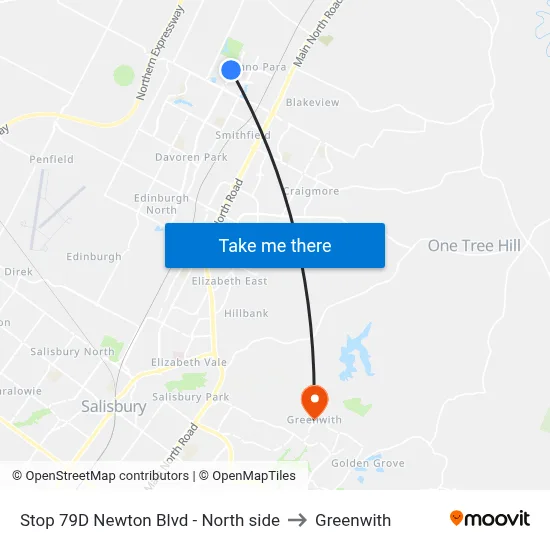 Stop 79D Newton Blvd - North side to Greenwith map