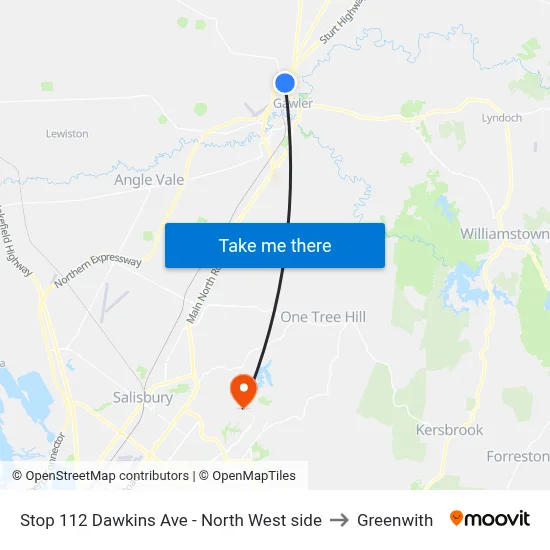 Stop 112 Dawkins Ave - North West side to Greenwith map