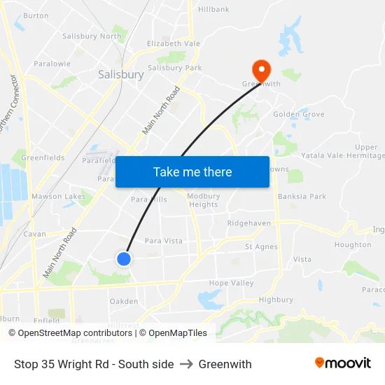 Stop 35 Wright Rd - South side to Greenwith map