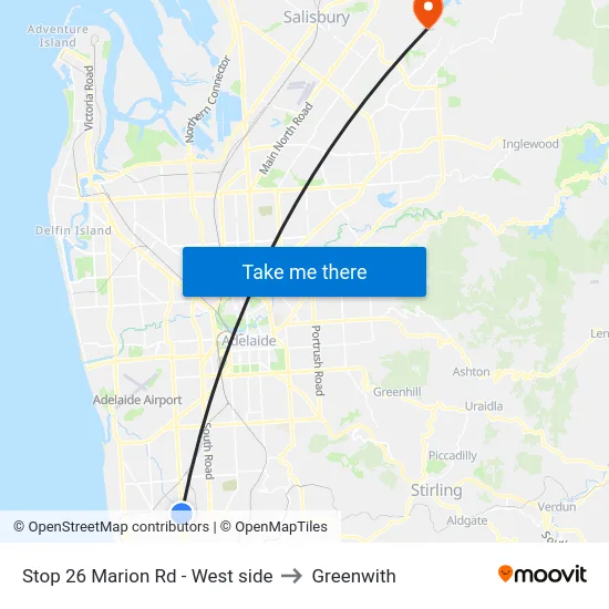 Stop 26 Marion Rd - West side to Greenwith map