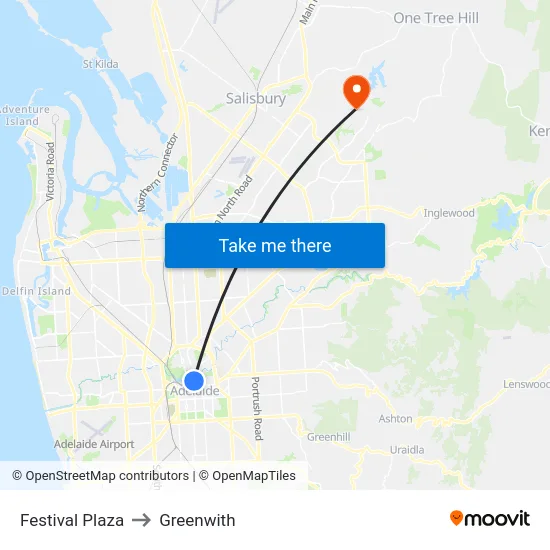 Festival Plaza to Greenwith map