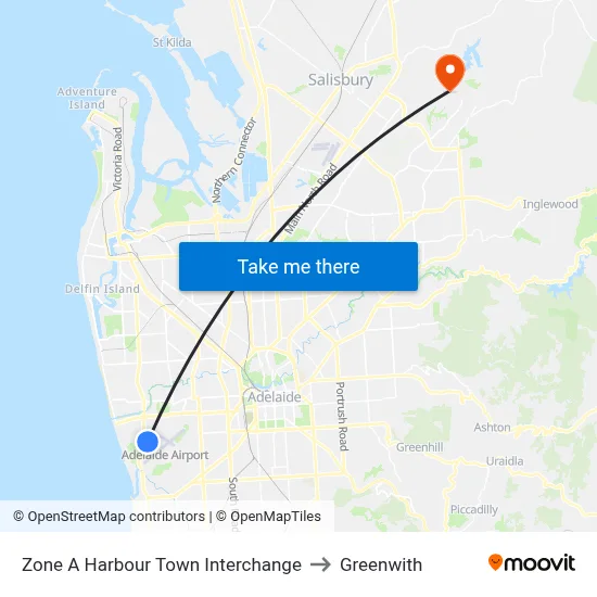 Zone A Harbour Town Interchange to Greenwith map