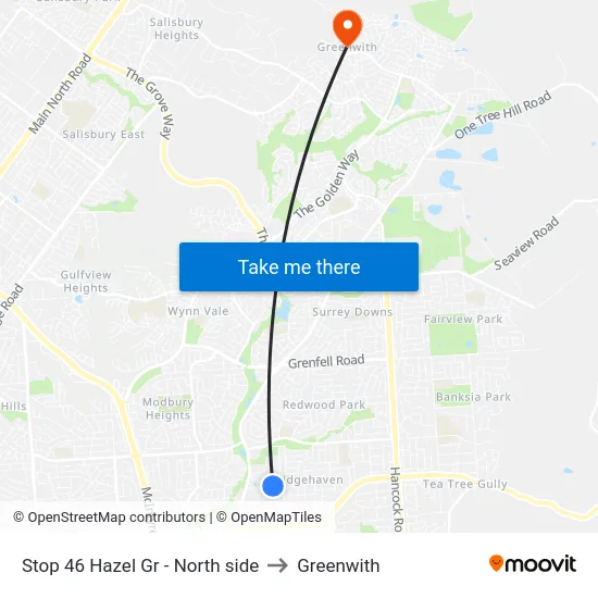 Stop 46 Hazel Gr - North side to Greenwith map