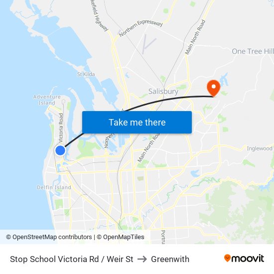 Stop School Victoria Rd / Weir St to Greenwith map