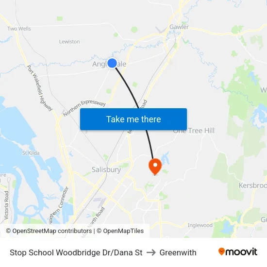 Stop School Woodbridge Dr/Dana St to Greenwith map