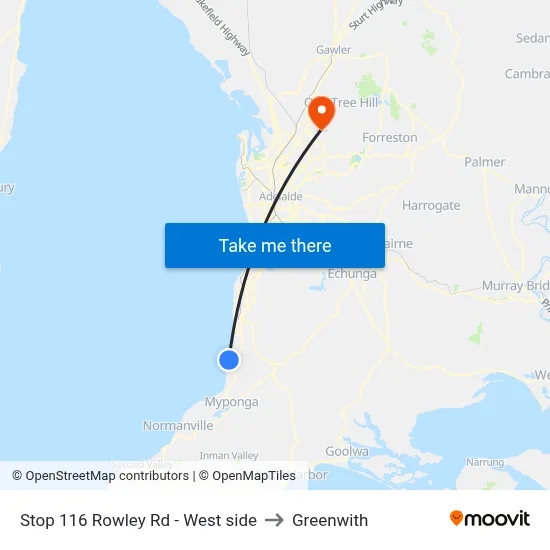 Stop 116 Rowley Rd - West side to Greenwith map
