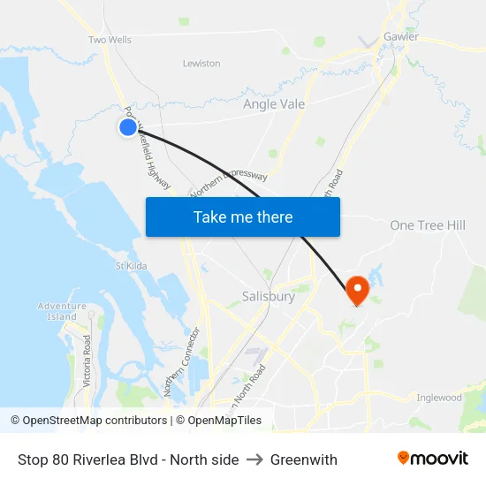 Stop 80 Riverlea Blvd - North side to Greenwith map