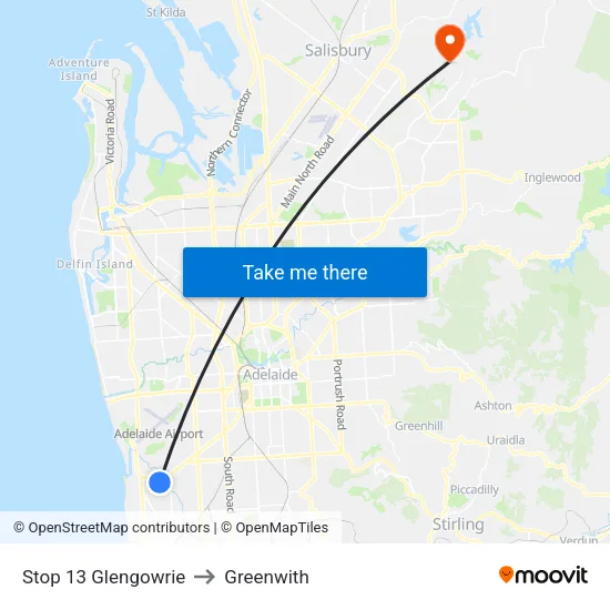 Stop 13 Glengowrie to Greenwith map