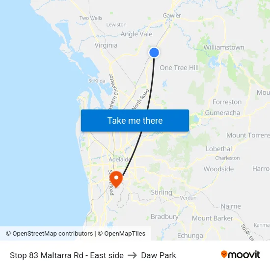 Stop 83 Maltarra Rd - East side to Daw Park map
