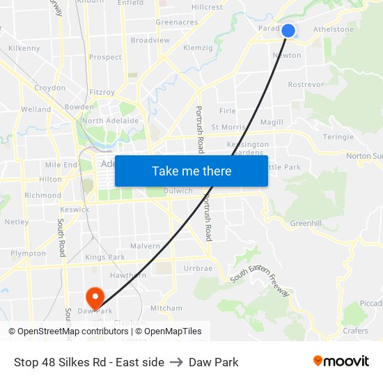 Stop 48 Silkes Rd - East side to Daw Park map