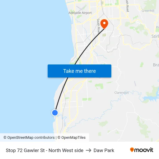 Stop 72 Gawler St - North West side to Daw Park map