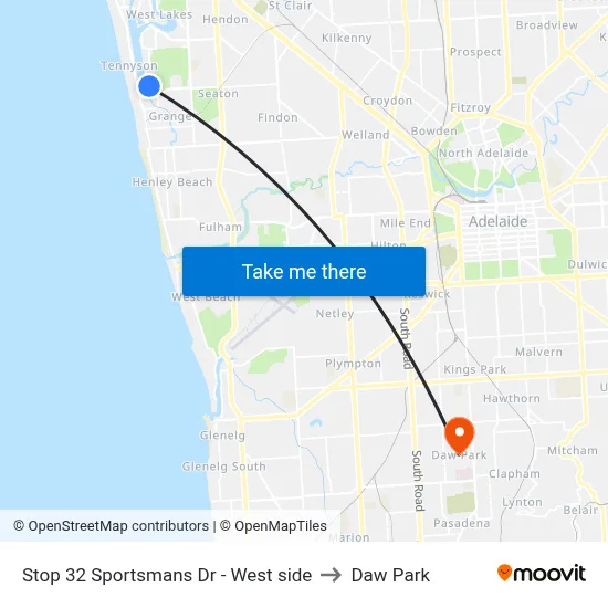 Stop 32 Sportsmans Dr - West side to Daw Park map