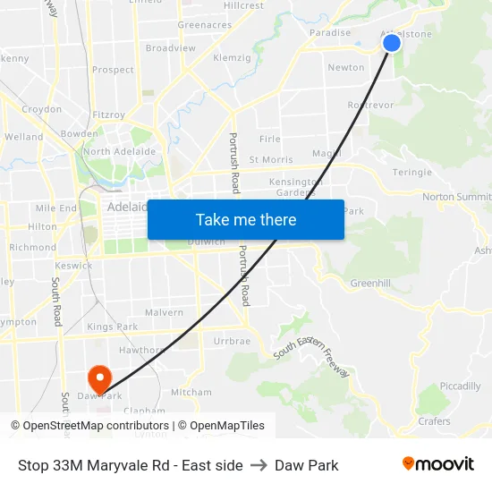 Stop 33M Maryvale Rd - East side to Daw Park map