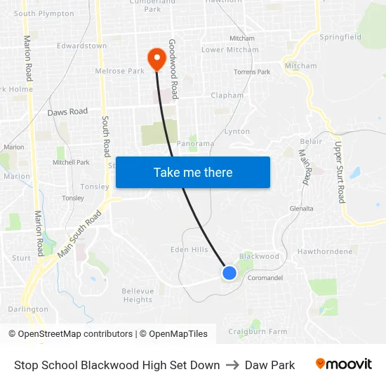 Stop School Blackwood High Set Down to Daw Park map