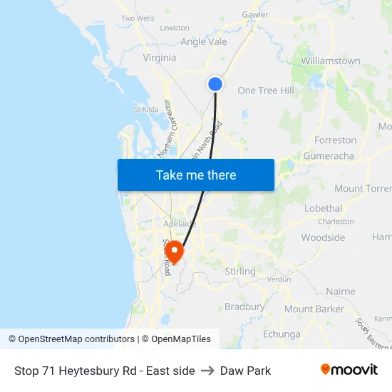 Stop 71 Heytesbury Rd - East side to Daw Park map