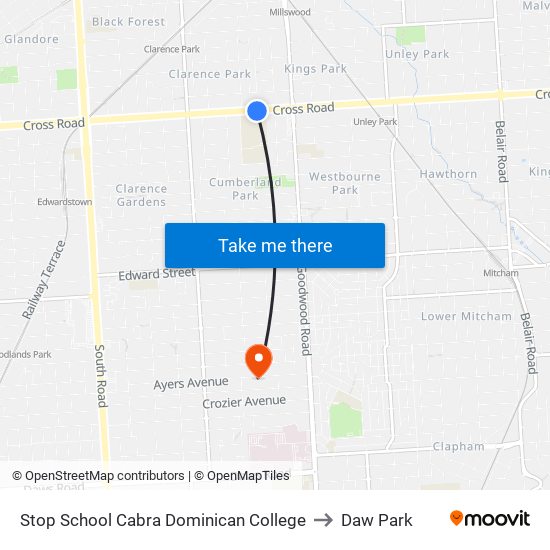 Stop School Cabra Dominican College to Daw Park map