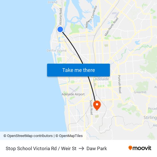 Stop School Victoria Rd / Weir St to Daw Park map