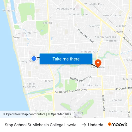 Stop School St Michaels College Lawrie St to Underdale map