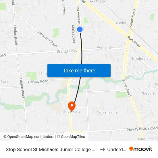 Stop School St Michaels Junior College East Av to Underdale map