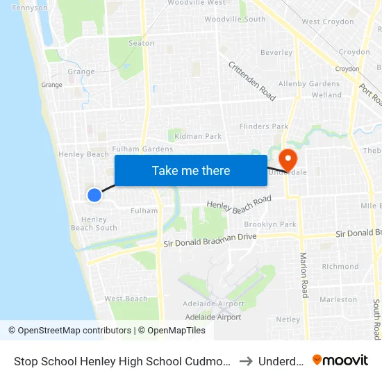 Stop School Henley High School Cudmore Tce to Underdale map