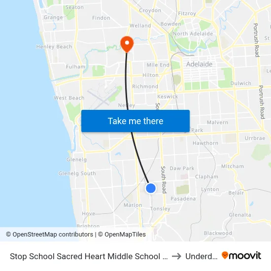 Stop School Sacred Heart Middle School Percy Av to Underdale map